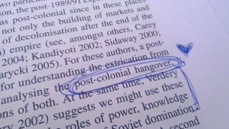 "Post-colonial hangover"